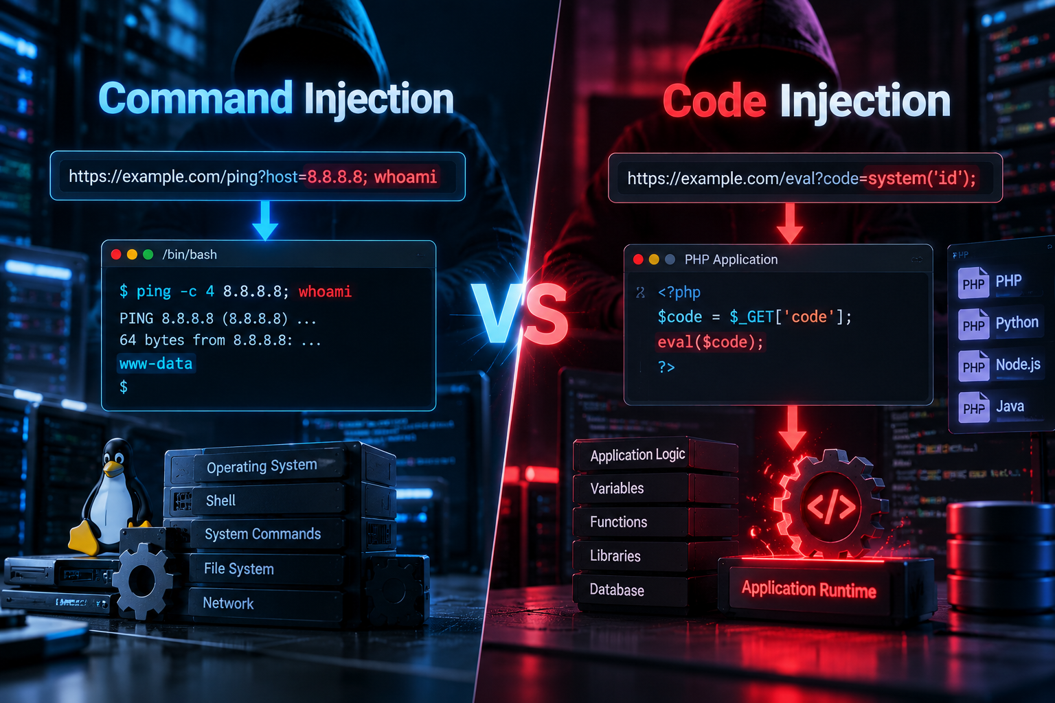 تفاوت Command Injection و Code Injection